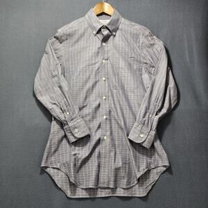 Vintage 80s Mens Shirt Medium Plaid Richard Bennett Office Business Made USA